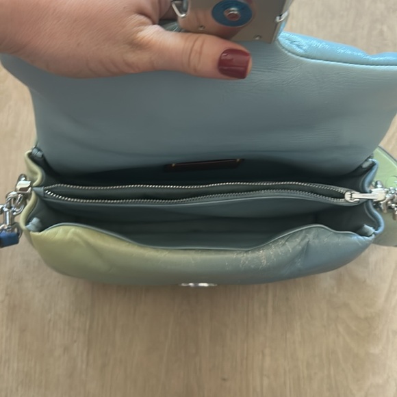 *Flaws* Coach Ombre Puffy Tabby Blue and Cream Shoulder Bag - Picture 7 of 7